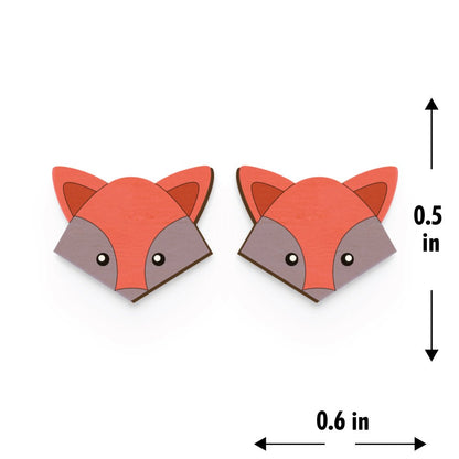 Foxy Hand Painted Wooden Earring | Verified Sustainable by Brown Living™