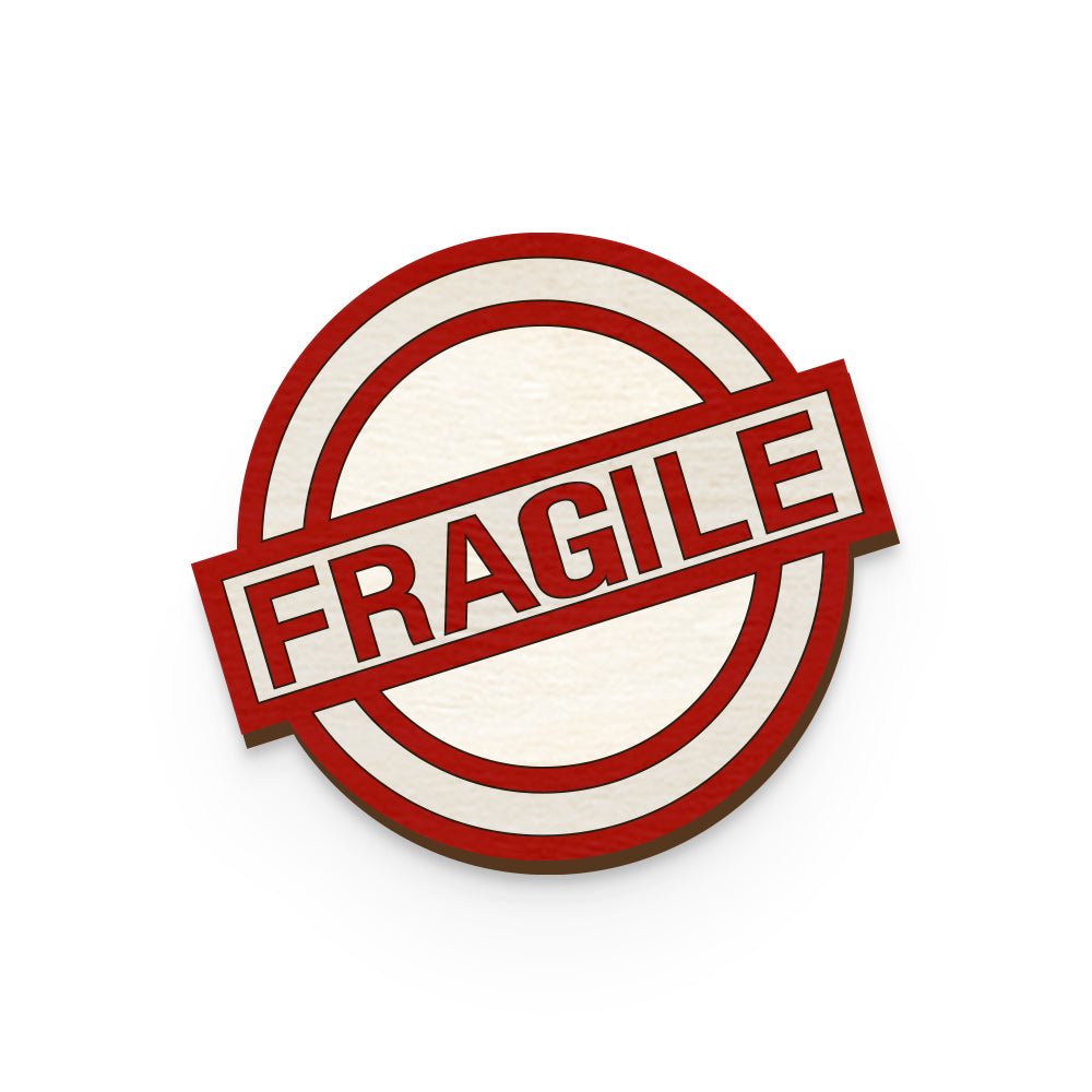 Fragile Hand Painted Wooden Magnet | Verified Sustainable by Brown Living™