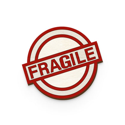 Fragile Hand Painted Wooden Magnet | Verified Sustainable by Brown Living™