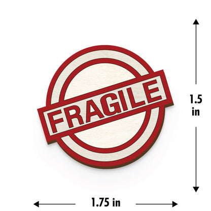 Fragile Hand Painted Wooden Magnet | Verified Sustainable by Brown Living™