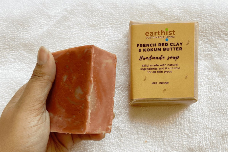 Buy French red clay & kokum butter soap All skin types, Vegan | Shop Verified Sustainable Body Soap on Brown Living™