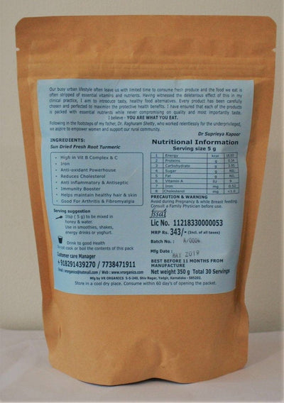 Fresh Root Turmeric - 300g – Seasonings & Spices on Brown Living™. SKU: 026 - 01186 - VRO - 00016. Img 3.
