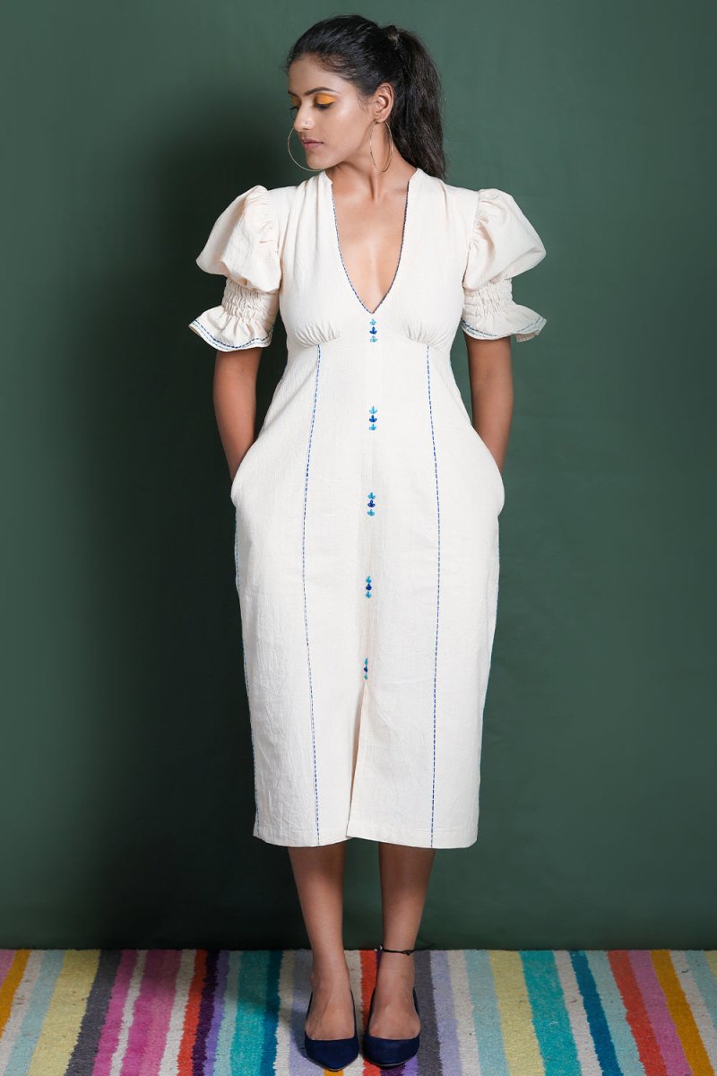 Buy Freya Tea Length Dress | Shop Verified Sustainable Womens Dress on Brown Living™