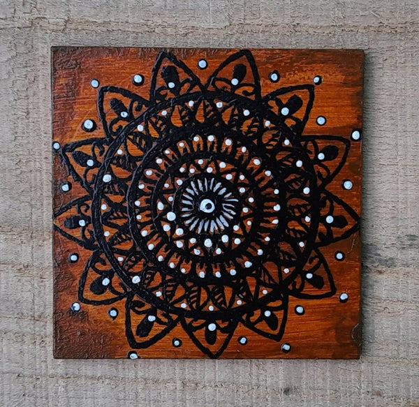 Buy Fridge Magnet - Mandala in Square | Shop Verified Sustainable Wall Decor on Brown Living™
