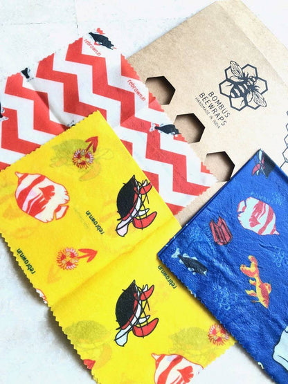 Full Kitchen beeswax food wraps - Plastic free set of 3 | Verified Sustainable by Brown Living™