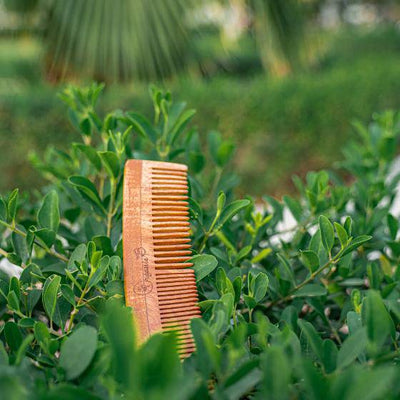 Full Neem Comb - Narrow and Wide - for Styling and Detangling – Hair Comb on Brown Living™. SKU: 192 - 06576 - neemwoood - comb. Img 2.