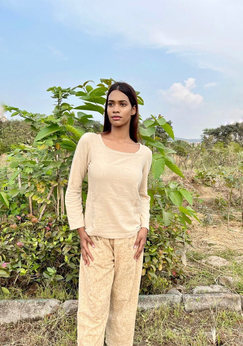 Buy Full Seleves Top | Natural Dyed | Cotton | Shop Verified Sustainable Womens Top on Brown Living™