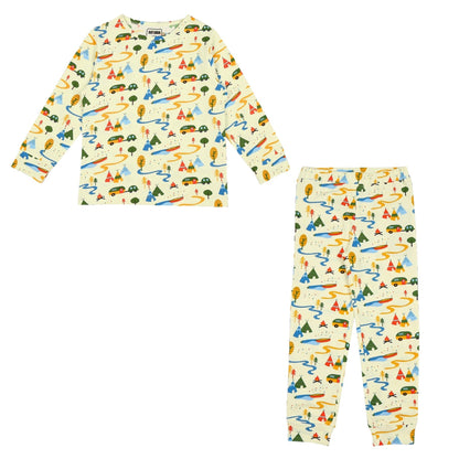 Full Sleeve Cotton Nightsuit - Happy Camping | Verified Sustainable by Brown Living™