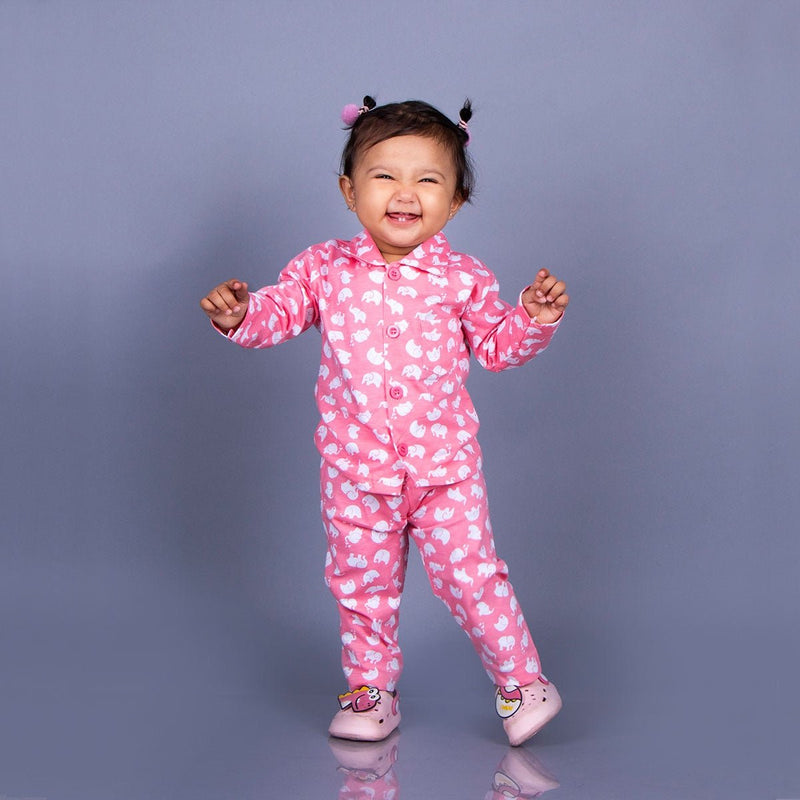 Buy Full Sleeves Elephant Red Printed Night Suit Baby/Kids | Shop Verified Sustainable Products on Brown Living