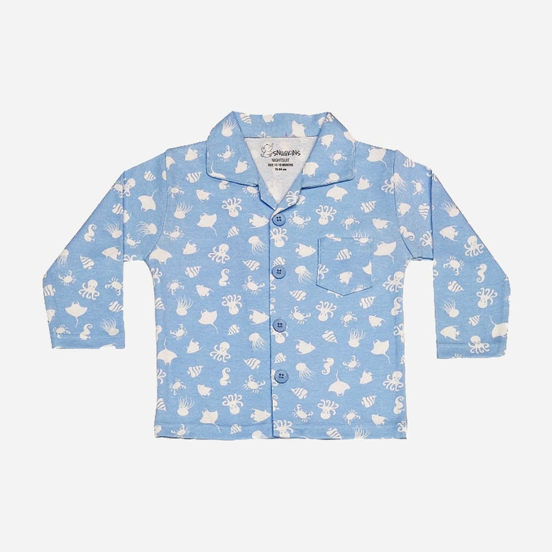 Buy Full Sleeves Octopus SkyBlue Printed Night Suit for Baby/Kids | Shop Verified Sustainable Products on Brown Living