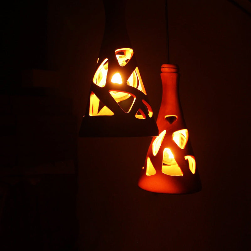 Buy Fun XL3 Handmade Terracotta Ceiling Light- MATRIX Design | Shop Verified Sustainable Lamps & Lighting on Brown Living™