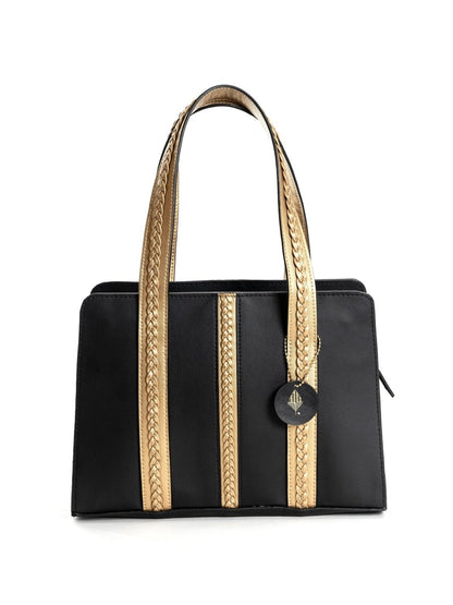 Gaia (Black & Gold) | Women's Bag made with Cactus Leather | Verified Sustainable by Brown Living™