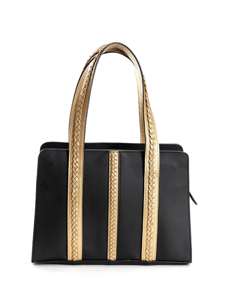 Gaia (Black & Gold) | Women's Bag made with Cactus Leather | Verified Sustainable by Brown Living™