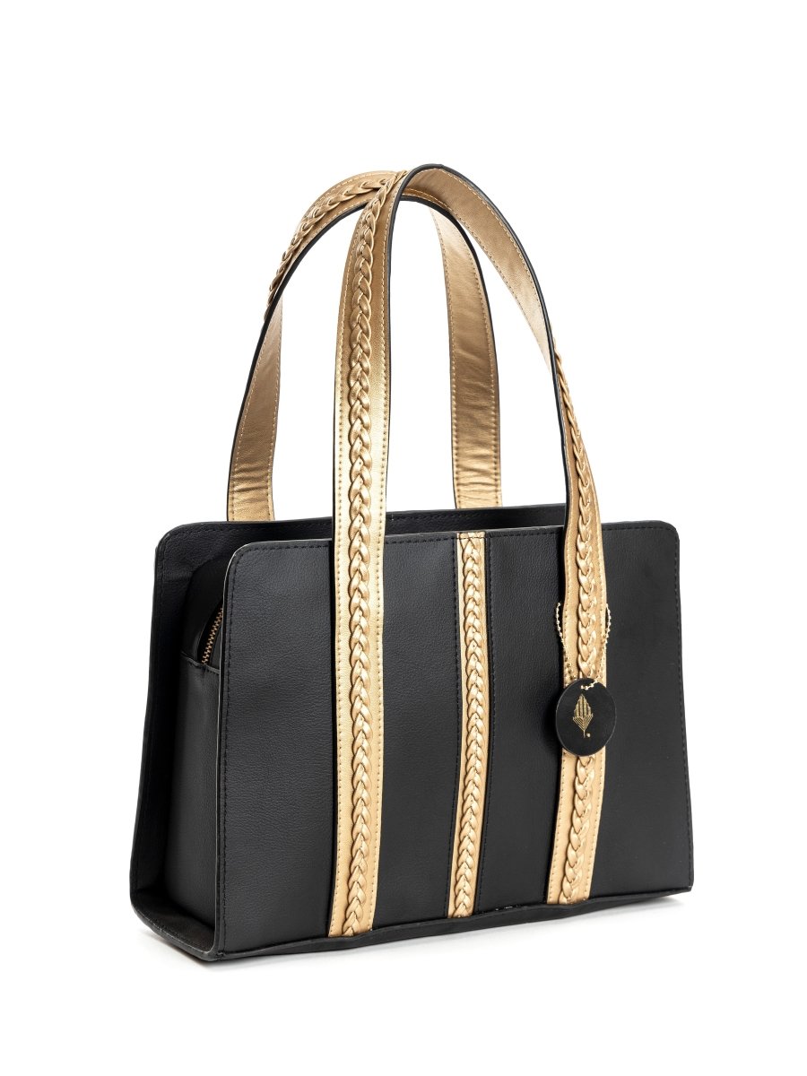 Gaia (Black & Gold) | Women's Bag made with Cactus Leather | Verified Sustainable by Brown Living™