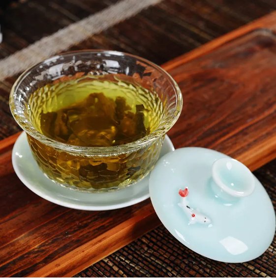 Gaiwan the Brewing Cup with Saucer & Lid - Green Transparent | Verified Sustainable by Brown Living™