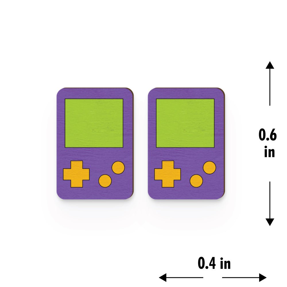 Game Boy Hand Painted Wooden Earring | Verified Sustainable by Brown Living™