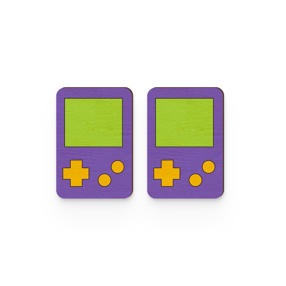 Game Boy Hand Painted Wooden Earring | Verified Sustainable by Brown Living™