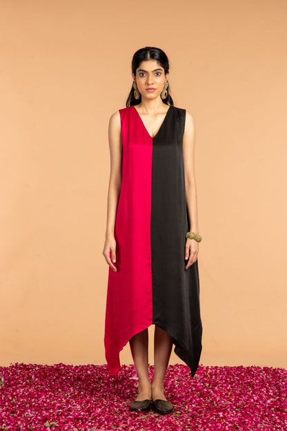 Ganga Jamuna Modal Satin Dress | Verified Sustainable by Brown Living™