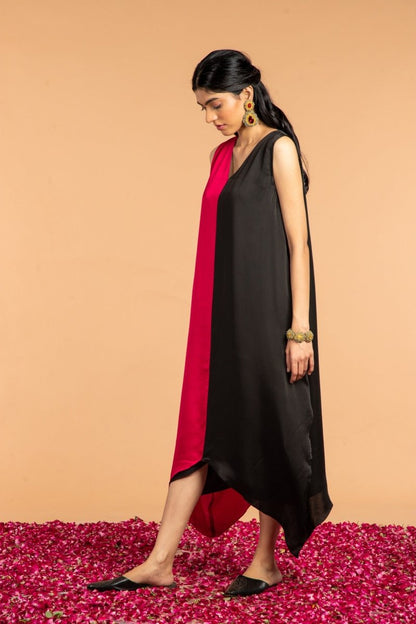 Ganga Jamuna Modal Satin Dress | Verified Sustainable by Brown Living™