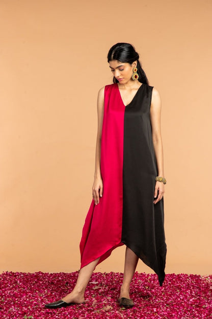 Ganga Jamuna Modal Satin Dress | Verified Sustainable by Brown Living™