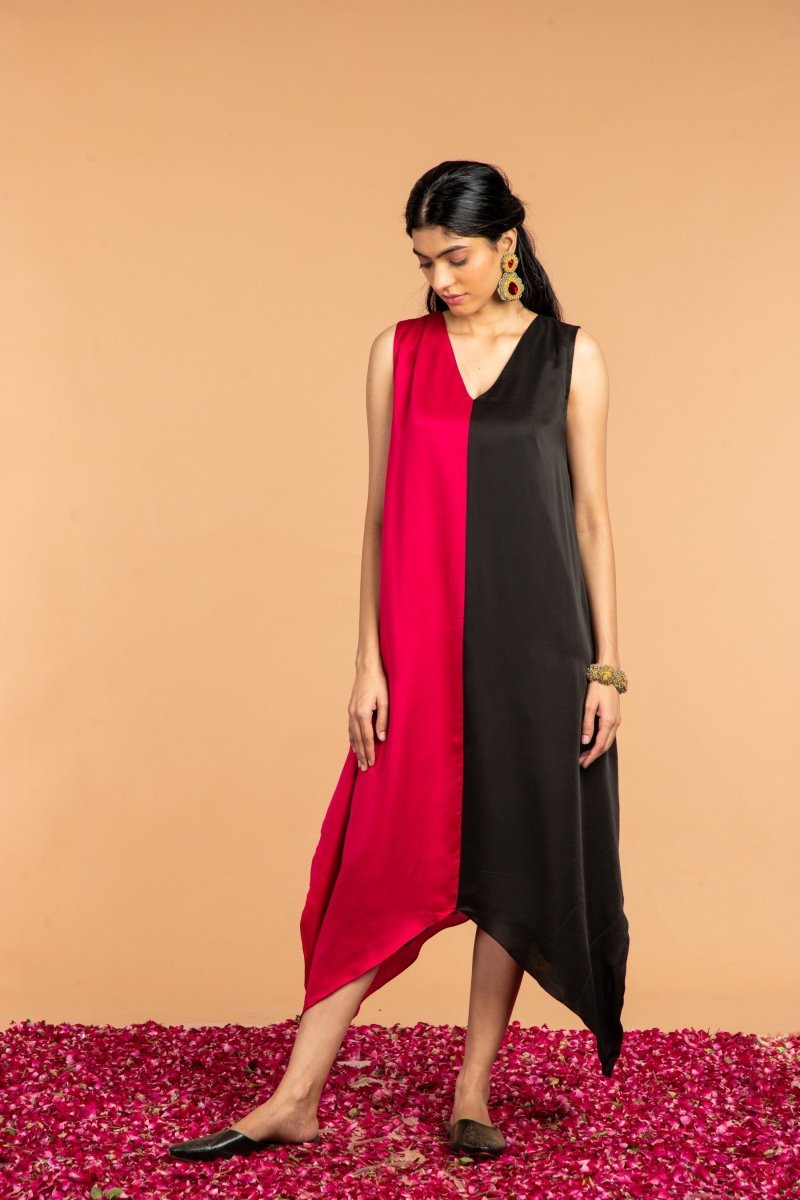 Buy Ganga Jamuna Modal Satin Dress | Shop Verified Sustainable Womens Dress on Brown Living™