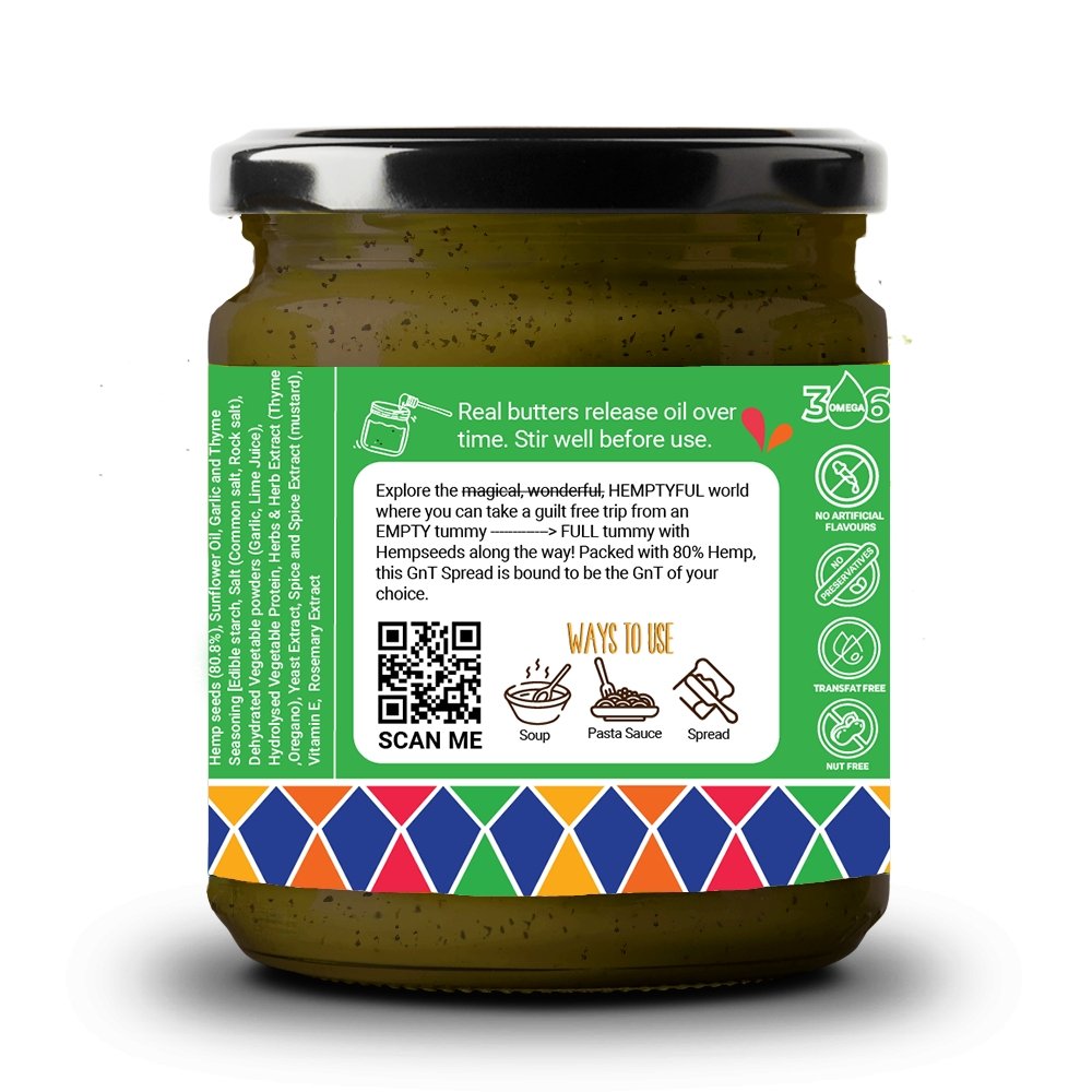 Garlic & Thyme Hemp Spread - 180gm | Verified Sustainable by Brown Living™