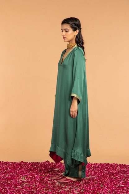 Gehna Modal Satin Asymmetrical Tunic | Verified Sustainable by Brown Living™