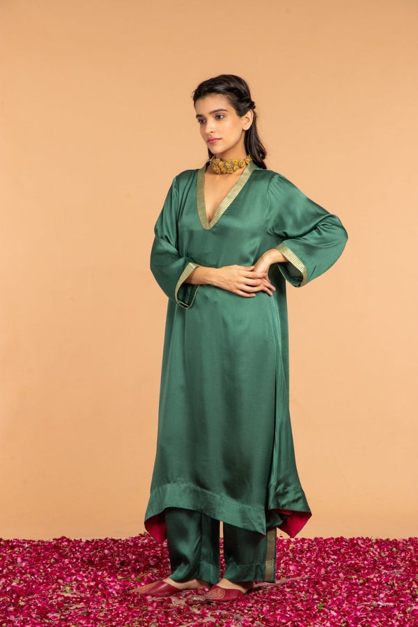 Gehna Modal Satin Asymmetrical Tunic | Verified Sustainable by Brown Living™