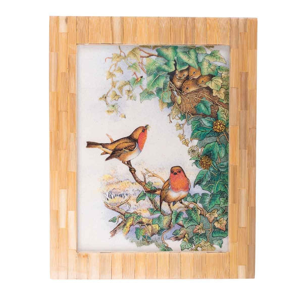 Buy Gemstone painting - Beautiful Birds Near Flowers | Shop Verified Sustainable Decor & Artefacts on Brown Living™