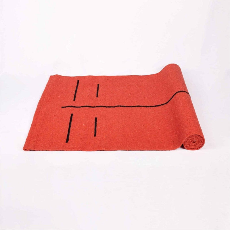 Buy Gemstone Series - 100% Cotton Yoga Mat Colour Coral Red | Shop Verified Sustainable Products on Brown Living