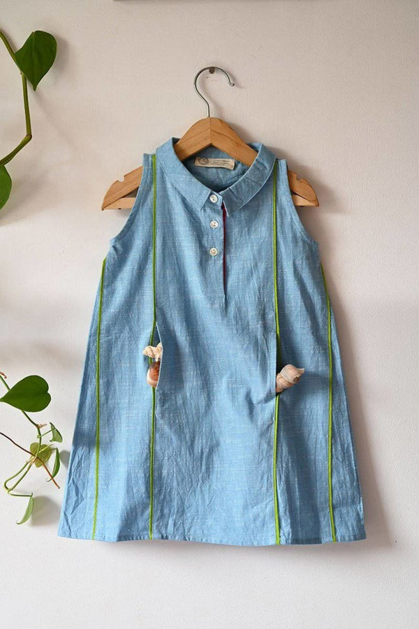 Buy Gentle Breeze' Panelled Dress | Shop Verified Sustainable Kids Frocks & Dresses on Brown Living™