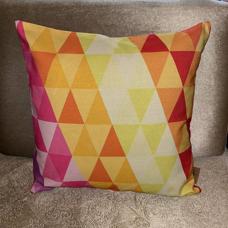 Buy Geometric Cushion Cover | Upcycled Linen | Shop Verified Sustainable Covers & Inserts on Brown Living™