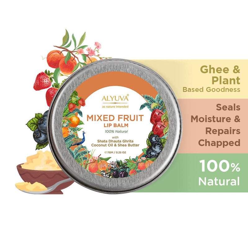 Buy Ghee Enriched 100% Natural Mixed Fruit Lip Balms, Pack of 3, 7gms Each | Shop Verified Sustainable Lip Balms on Brown Living™