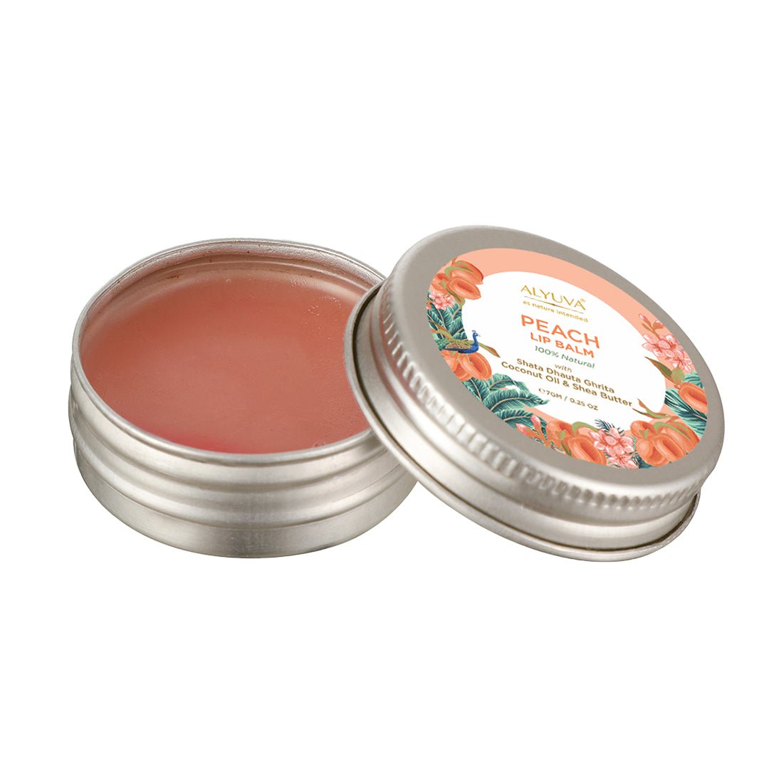 Ghee Enriched 100% Natural Peach Lip Balms - Pack of 3 - 7gms Each | Verified Sustainable by Brown Living™