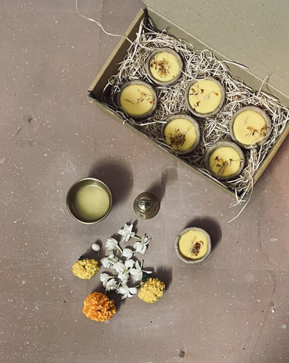 Ghee Ke Diye - Beej Gheebatti - Small Tealights - Pack of 6/12 - 8 Fragrance Options | Verified Sustainable by Brown Living™