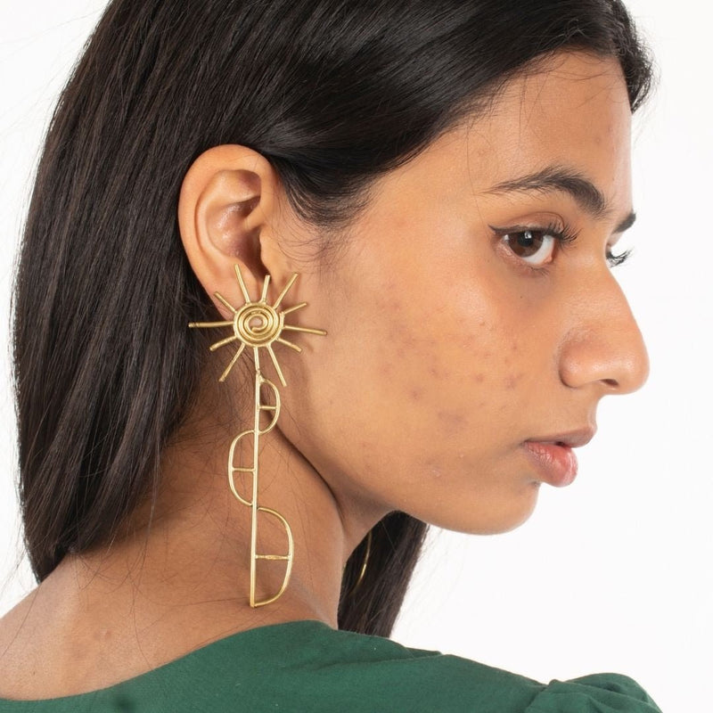 Buy Ghewar Earrings | Shop Verified Sustainable Womens Accessories on Brown Living™