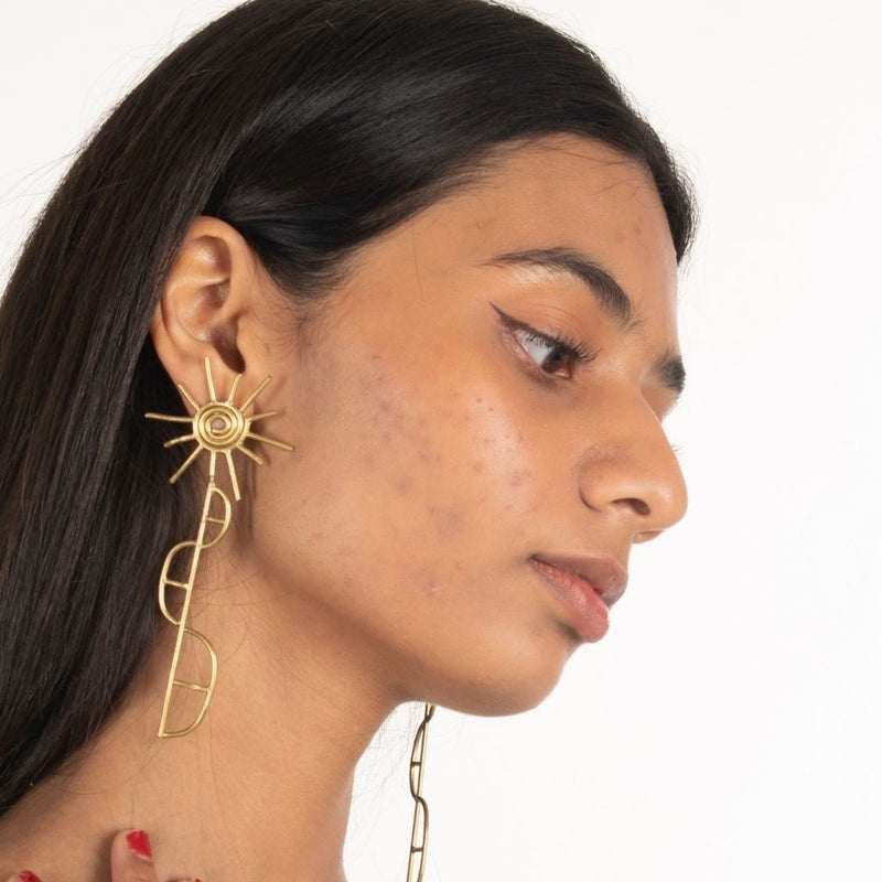 Buy Ghewar Earrings | Shop Verified Sustainable Womens Accessories on Brown Living™