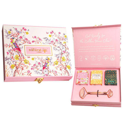 Gift Set Rose Quartz Face Roller – Massager by Natural Vibes available on Brown Living™. . SKU: 063 - 11073 - NV_gift_rose_roller_oils. Img 9.