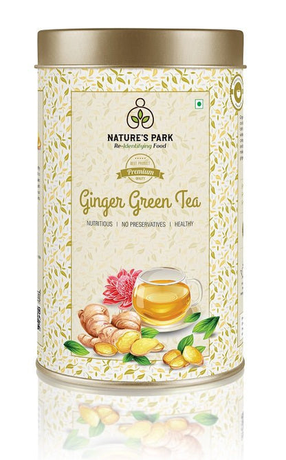 Ginger Green Tea Can - 150 g | Verified Sustainable by Brown Living™