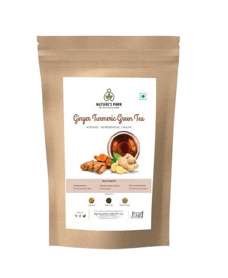 Ginger Turmeric Green Tea Pouch - 500 g | Verified Sustainable by Brown Living™