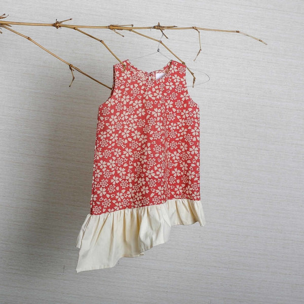 Buy Girls Voila Dress - Subtle Red | Shop Verified Sustainable Kids Frocks & Dresses on Brown Living™