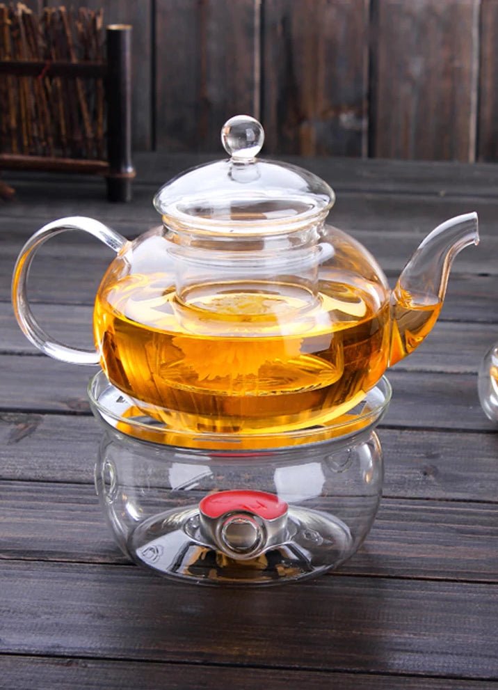 Buy Glass Kettle and Tea-Lite Set- Transparent | Shop Verified Sustainable Beverage Accessories on Brown Living™
