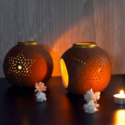 Glo Candle Holder - Set Of 2 with Free 2 Soywax Tealights | Verified Sustainable by Brown Living™