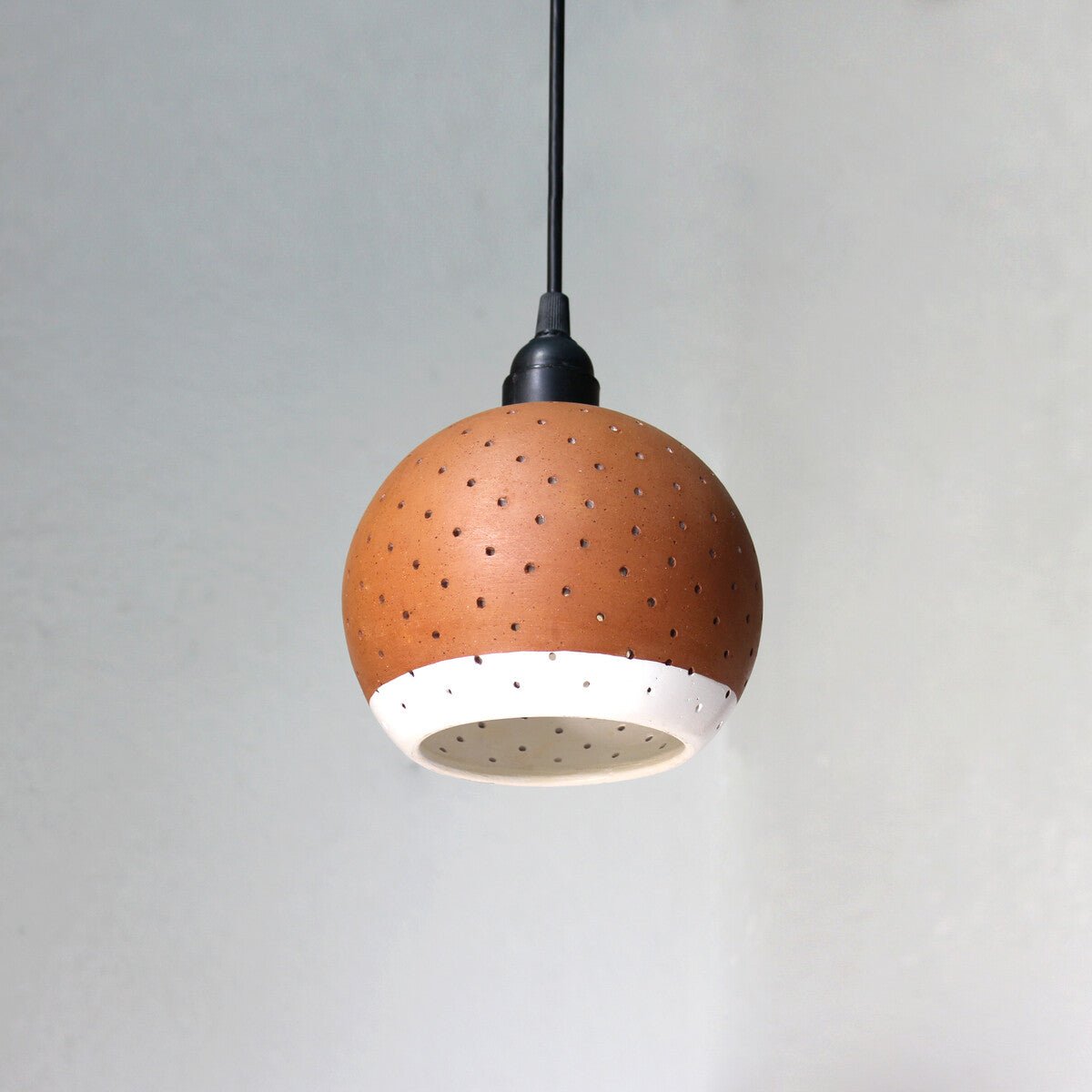 GLO - L with Border Handmade Terracotta Ceiling Light | Verified Sustainable by Brown Living™