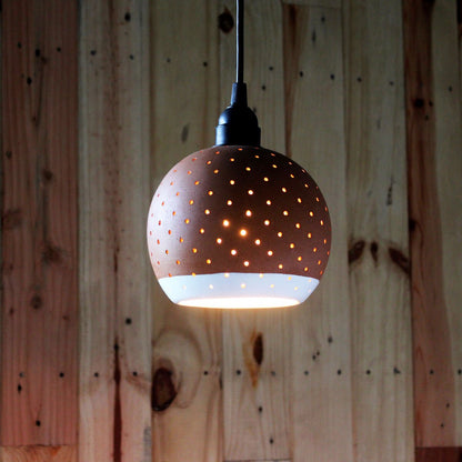 GLO - L with Border Handmade Terracotta Ceiling Light | Verified Sustainable by Brown Living™