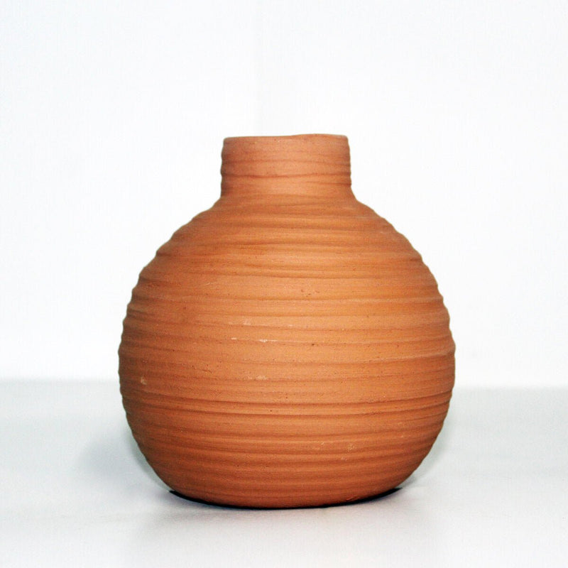 Buy GLO Small Organic Lined Straight Terracotta Flower Vase | Shop Verified Sustainable Decor & Artefacts on Brown Living™