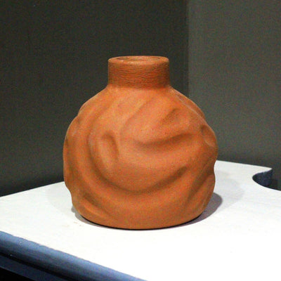 GLO Small Organic Profiled Straight Terracotta Flower Vase – Decor & Artefacts on Brown Living™. SKU: VS - GLO/OSP/STR. Img 3.
