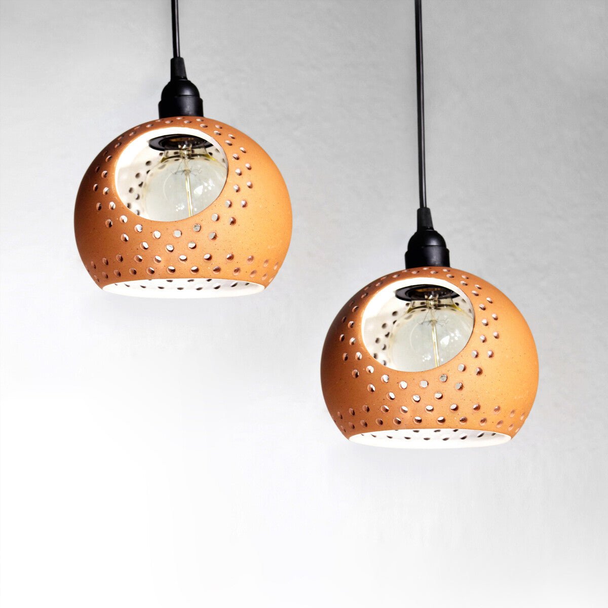 GLO XL 3 Slice Handmade Terracotta Ceiling Light | Verified Sustainable by Brown Living™