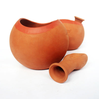 GLO (XL)Terracotta Planter with Deep Root Watering System - Set of 2 – Pots & Planters on Brown Living™. SKU: PLT - GLO/DR/XL2. Img 2.
