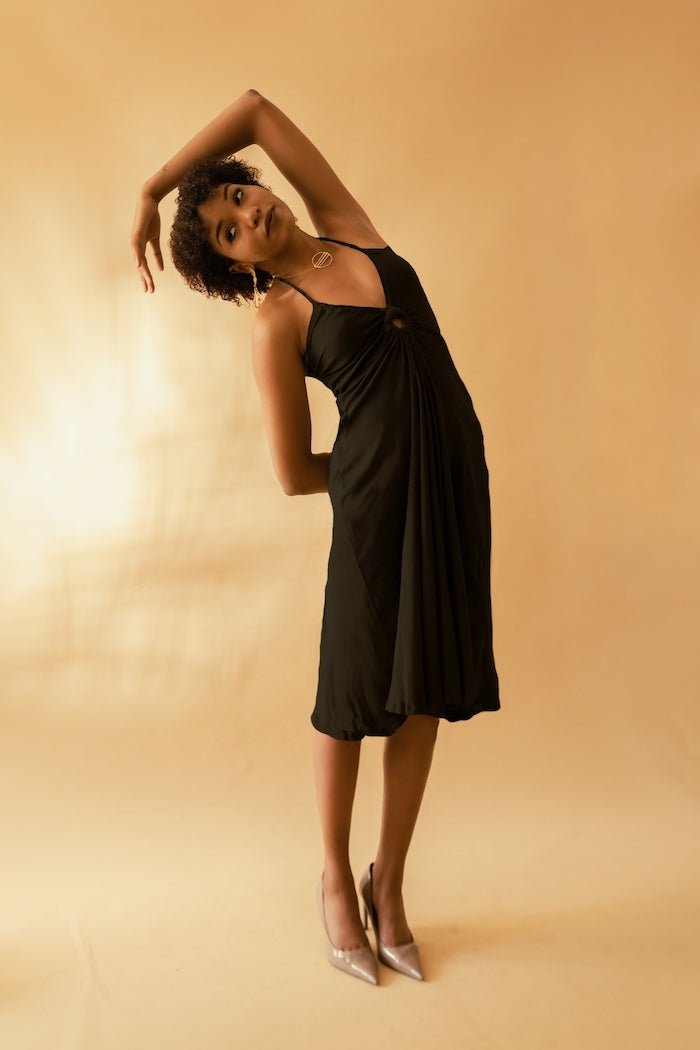 Buy Gloria Dress - Cotton Summer Dress (black) | Shop Verified Sustainable Womens Dress on Brown Living™